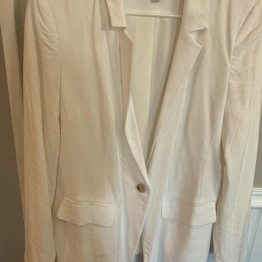 White Silken boyfriend blazer